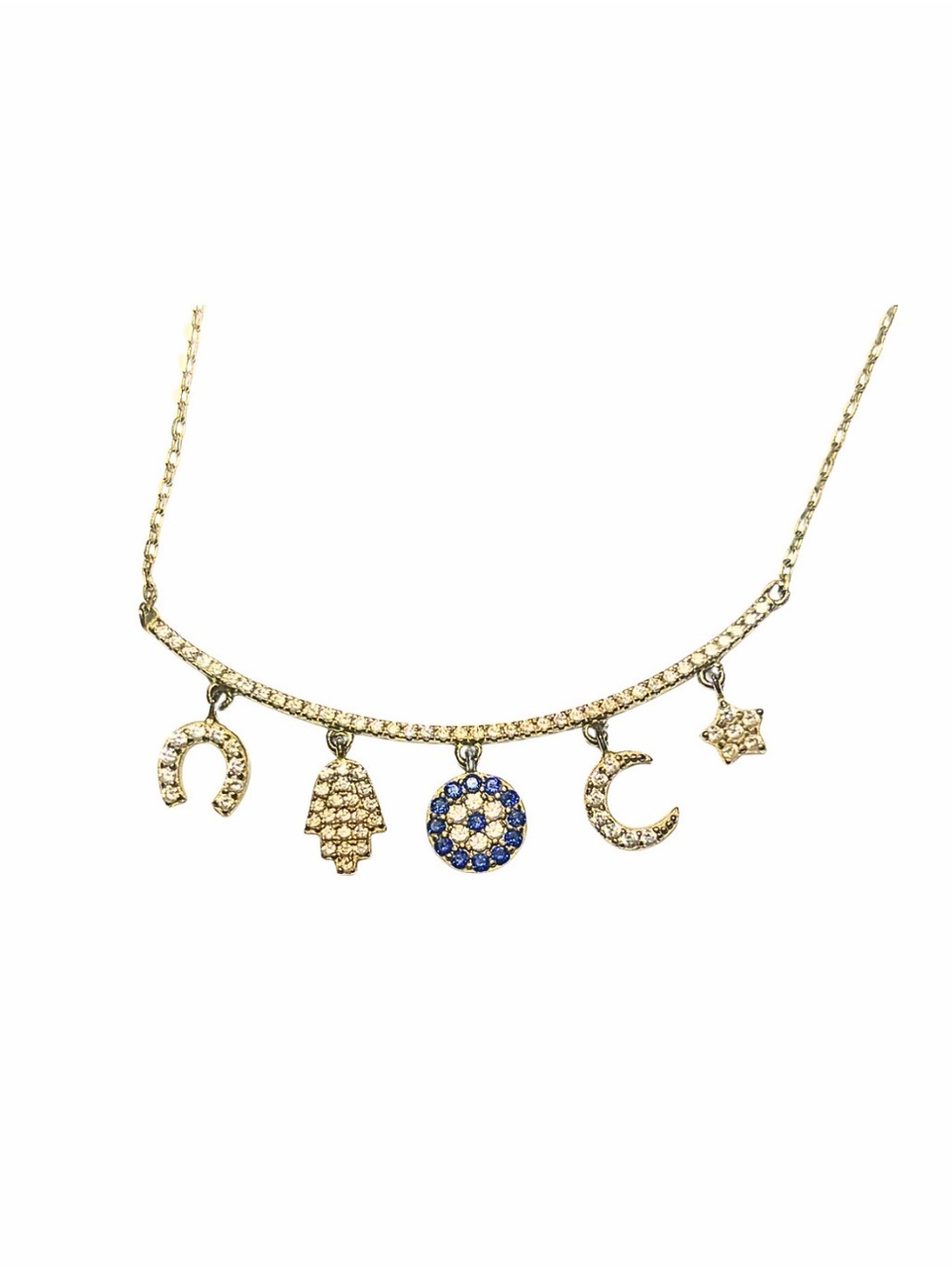 Mixed-Metal Multi-Charm Necklace